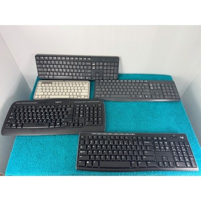 Logitech Wireless Keyboard Lot 5 Mixed Models Gray Black Standard Full Size