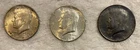 Lot Of 3 ~ 1964 KENNEDY Half Dollar Coins ~ Circulated ~ 90% Silver