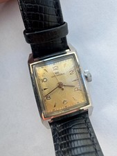 Wakmann Tank Mens Manual Wind Military Style Watch With Box 1940s/50s runs well