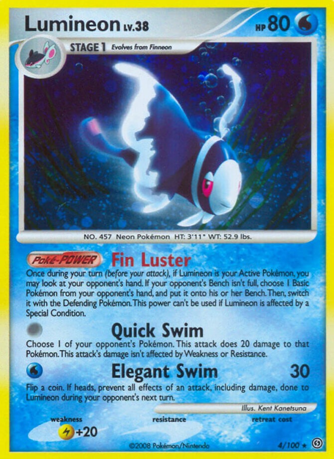 Lumineon - 4/100 - Holo Rare (Hp) Stormfront - Water Pokémon