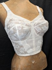 Vtg 1960s White Lace  Stretch Bra Corset by Bali Size 34 C