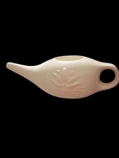 Vaso Neti Ceramica Istituto Himalayano Disegno Fiore di Loto e Acqua 3 X 7 Pollici