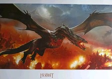 Weta Art Print Kunstdruck Hobbit Smaug Over Laketown