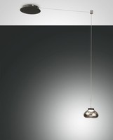 LED Pendelleuchte Esstisch Schwarz Rauchglas L:350 Cm 3000 K HäNgelampe KüChe