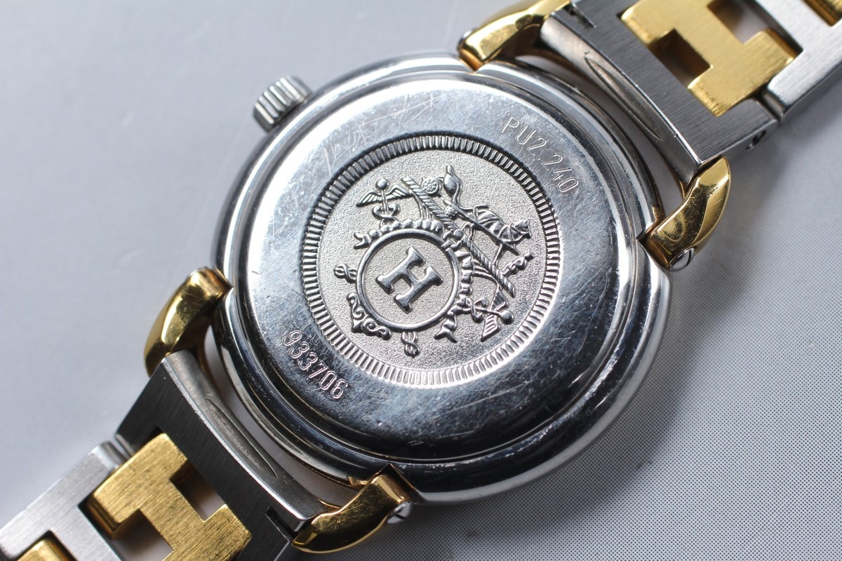 Vintage [Exc+4] Hermes Pullman PU2.240 Ivory Dial 24mm Date