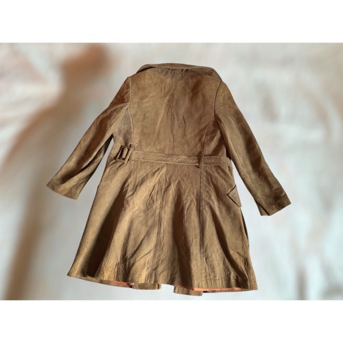 Vintage Dan Di Modes Tan Suede Belted Peacoat - Picture 2 of 7
