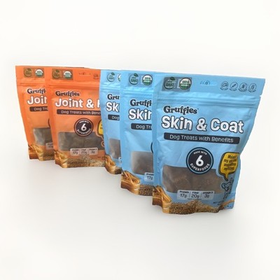 DOG TREATS JOINT & HIP (2) And SKIN & COAT (3) (5 BAGS TOTAL)
