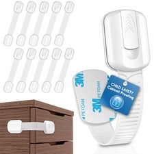 10 Pack Cabinet Locks Baby Proofing, SOGUDE Child Proof Cabinet Locks with 3M