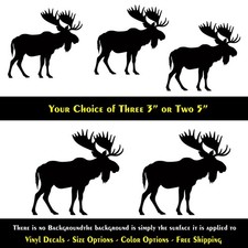 Moose Black Vinyl Decals Car Window Laptop Tablet Notebook Tumbler Mugs