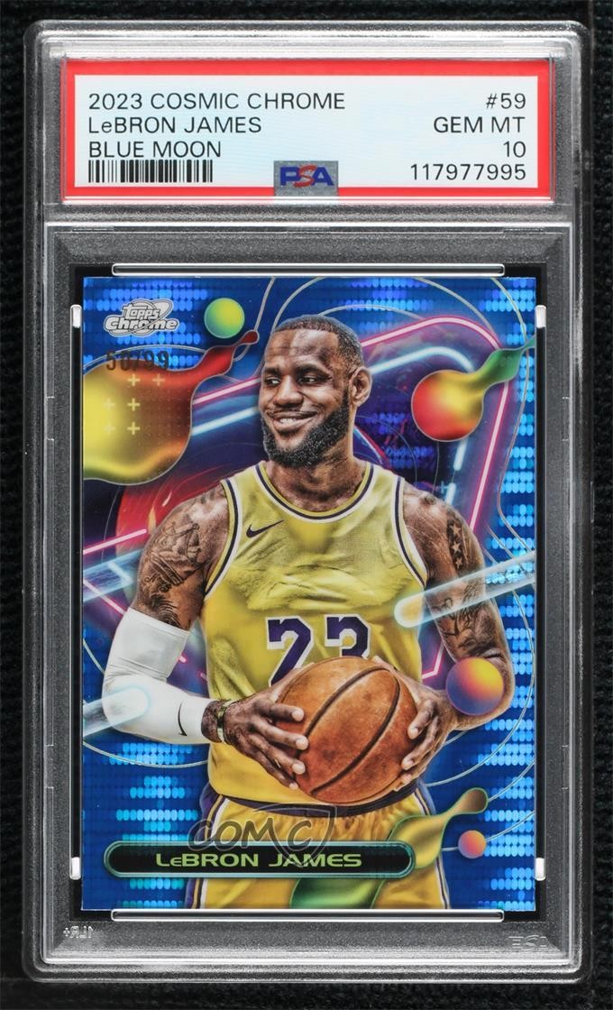 2023 Cosmic Chrome Blue Moon Refractor 50/99 LeBron James #59 PSA 10 GEM MT 1b7g