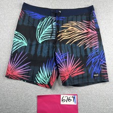 Hurley Board Shorts Mens 38 Colorful Tropical Print Beach Surf Drawstring