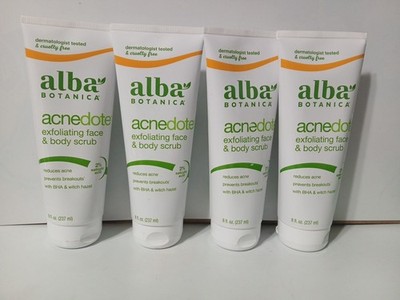 Alba Botanica LOT/4 AcneDote Maximum Strength Face Body Scrub for Acne 8oz ea 