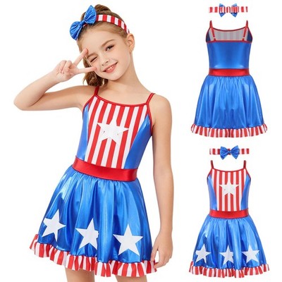Mädchen Kleid Trägerkleid Outfit Metallisch Tanzbekleidung Wettbewerbe Cosplay