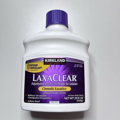Kirkland 50 Doses LaxaClear Osmotic Laxative Polyethylene Glycol Stool Exp 01/27