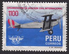 1985  Peru SC#  863 - Intl. Civil Aviation Org., 40th Anniv. - Used-2