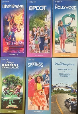 NEW 2026 Walt Disney World Theme Park 5 Guide Maps + Transportation Guide NEW!!