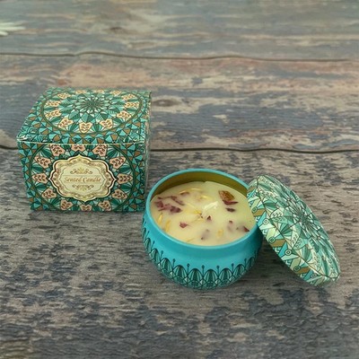 75 Grams Flower Scented Soy Wax Candle in Tin Jar Long Burning Gift Decor