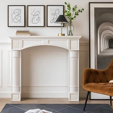 Wood Fireplace Mantel Freestanding Fireplace Surround Mantels for Living Room