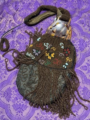 ancien sac a main en perle vintage epoque 1960 bag de soiree - Photo 1/4
