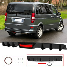 Schwarz glänzend Diffusor Heckdiffusor mit LED Licht für Mercedes Vito W447 W448