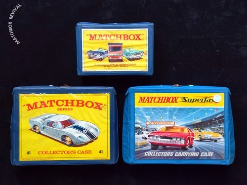 3x Lesney Matchbox Empty Car Carry Cases