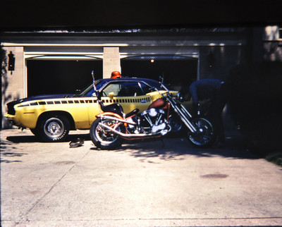 3- 1971 Kodak Kodachrome slides of choppers and a Challenger.