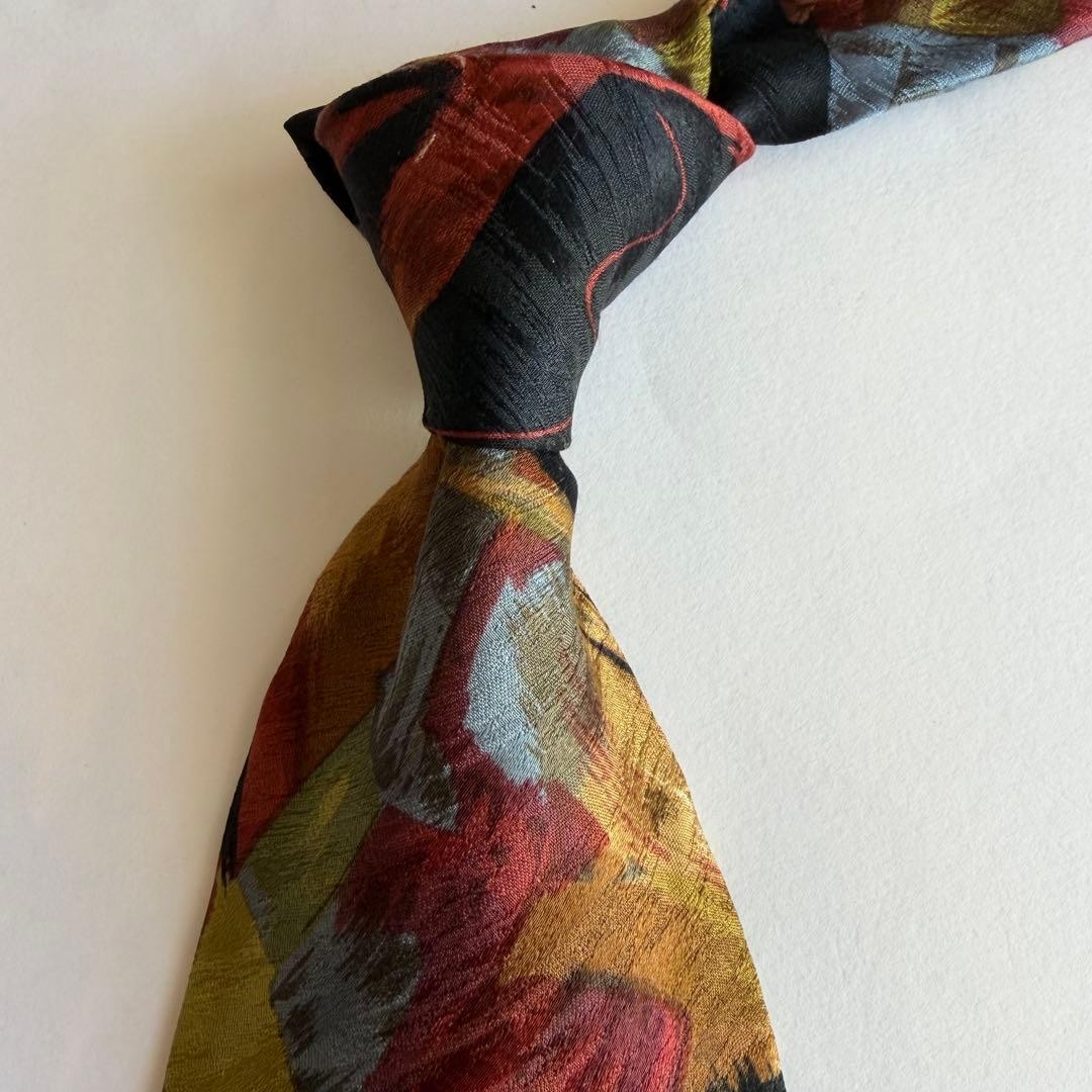 GIVENCHY Abstract Pattern Red/Orange Silk Tie All… - image 2