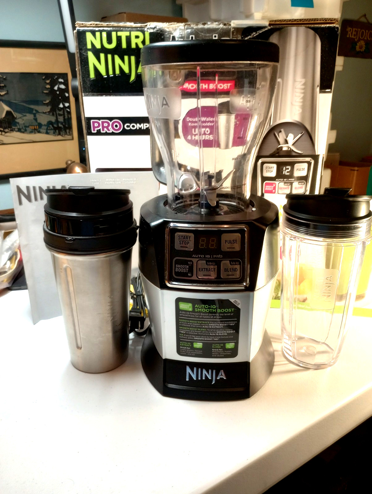 Nutri Ninja Pro Auto IQ 1100 Watt Blender w/Pitcher 2 24oz C