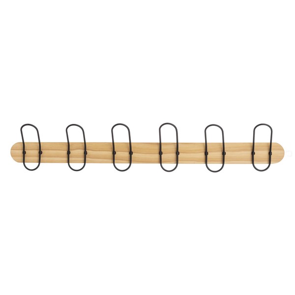 Wandgarderobe Aus Holz FüR Flur Mit 6 Haken, 77 Cm-image