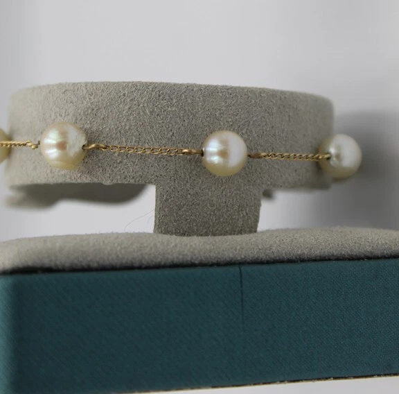 14K Pearl Station Bracelet  - 7 in - Image 3 of 4
