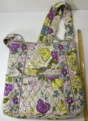 Vera Bradley Women's Green/Purple Paisley Quilted Medium Hanbag Purse Crossbody - 第 3/9 張圖片