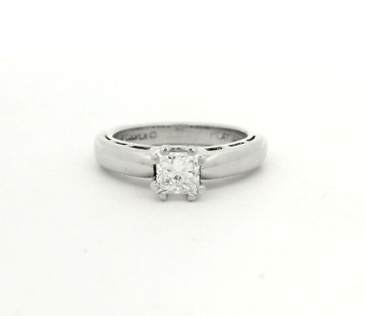 JEFF COOPER Platin 0,60ct Princess Cut Natürlicher Diamant Solitärring (F, VS2)