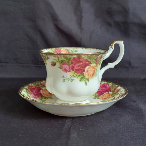 Royal Albert Old Country Roses Cup Saucer Duo Bone China Floral Gilt Farmhouse