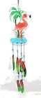 Flamingo Sun Catcher fused Glass Wind Chime yard or porch decor