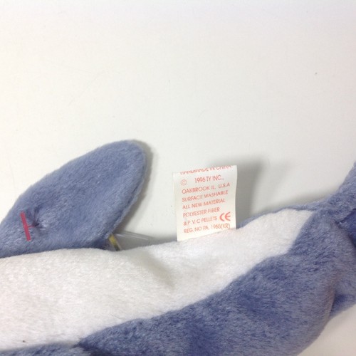 Retired Ty Beanie Baby MWMT CRUNCH Shark PVC Pellets - Picture 6 of 6