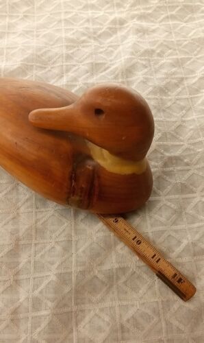 Vtg Primitive Hand Carved Wooden Duck Decoy Hunting Lake Cabin