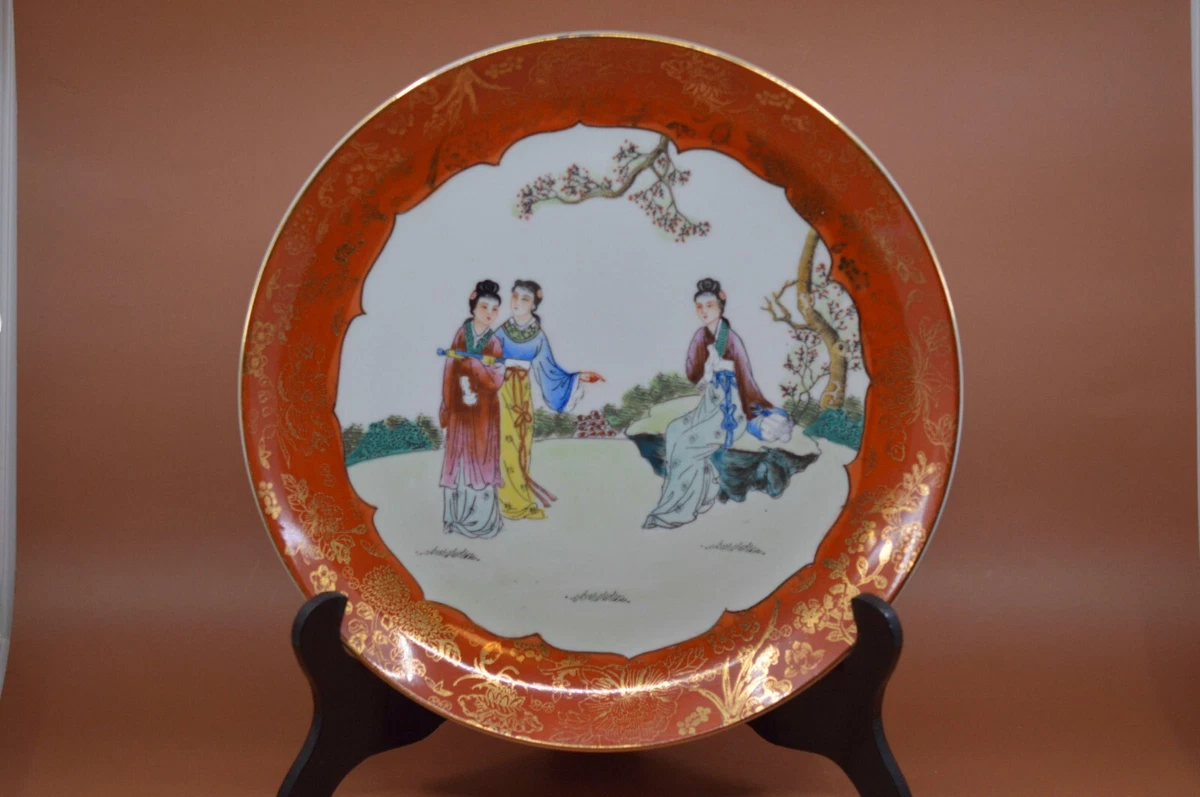 中国民国時代の紅葉デザイン 陶磁器 丸型皿 陶瓷复古原始1940 年后中国风盘子| eBay