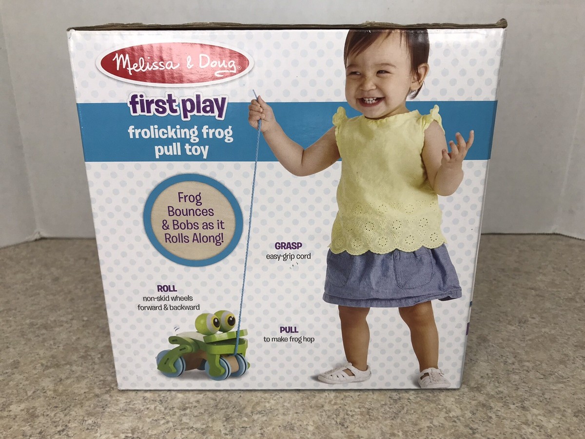 Melissa And Doug First Play Frolicking Frog Pull Toy NEW