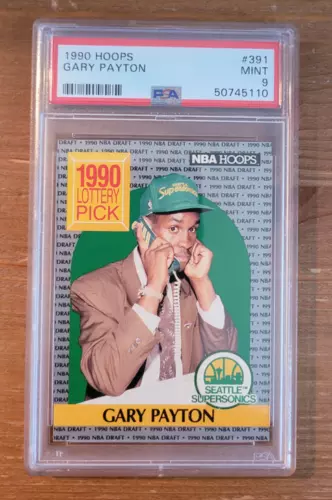 1990 Hoops #391 Gary Payton Rookie PSA 9 Seattle SuperSonics