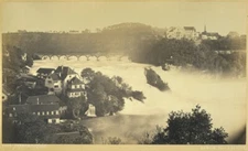 Tirage albuminé Garcin. La Chute du Rhin à Schaffhouse. Suisse. Switzerland