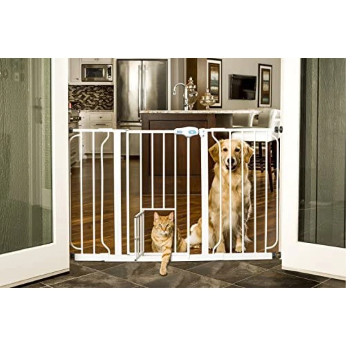 Extra Wide Pet Gate with Small Door eBay