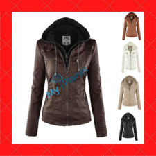 Europe Hot Removable Solid Leather Jacket Chaqueta De Cuero Moda Mujeres Sudader
