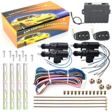 Keyless Entry Car Alarm System Universal Door Lock Actuators Kit Control Remote