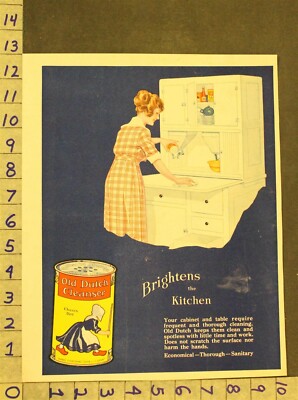 KITCHEN DETERGENT SOAP OLD DUTCH CLEANER CABINET HUTCH DECOR AD SN19
