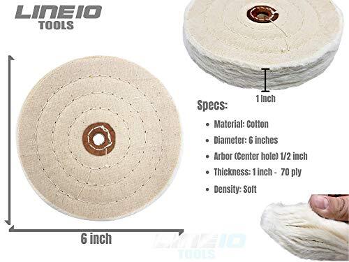 6 Inch Buffing Wheel Kit for Bench Grinder and Drill with 3 Step Hard Metal P... - Picture 5 of 9