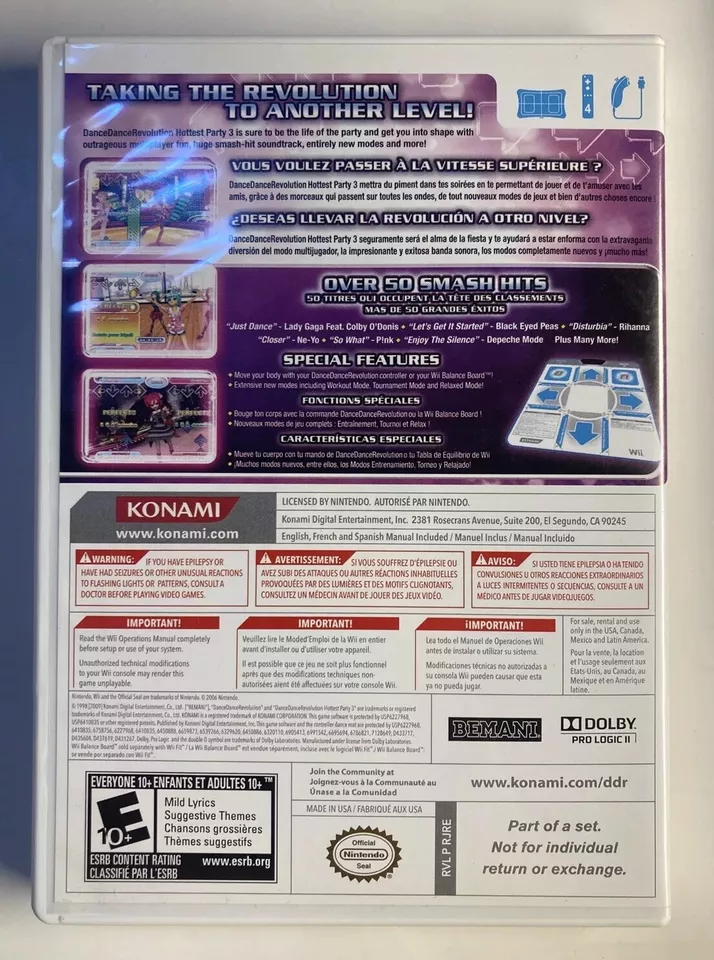 Dance Dance Revolution: Hottest Party 3 With Dance Pad (Nintendo Wii, 2009) - Image 3 of 4