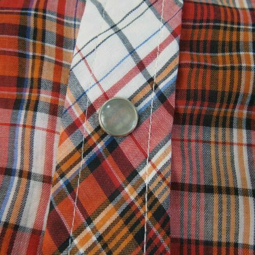 Camisa Gaddi Grande Mangas Largas a Cuadros Occidental Vaquero Rockabilly Perla Snap - Imagen 4 de 4