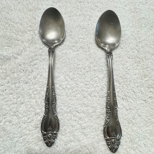 SET 2 TABLE SPOONS ONEIDA NORTHLAND MALMAISON STAINLESS ATEEL KOREA ROSE