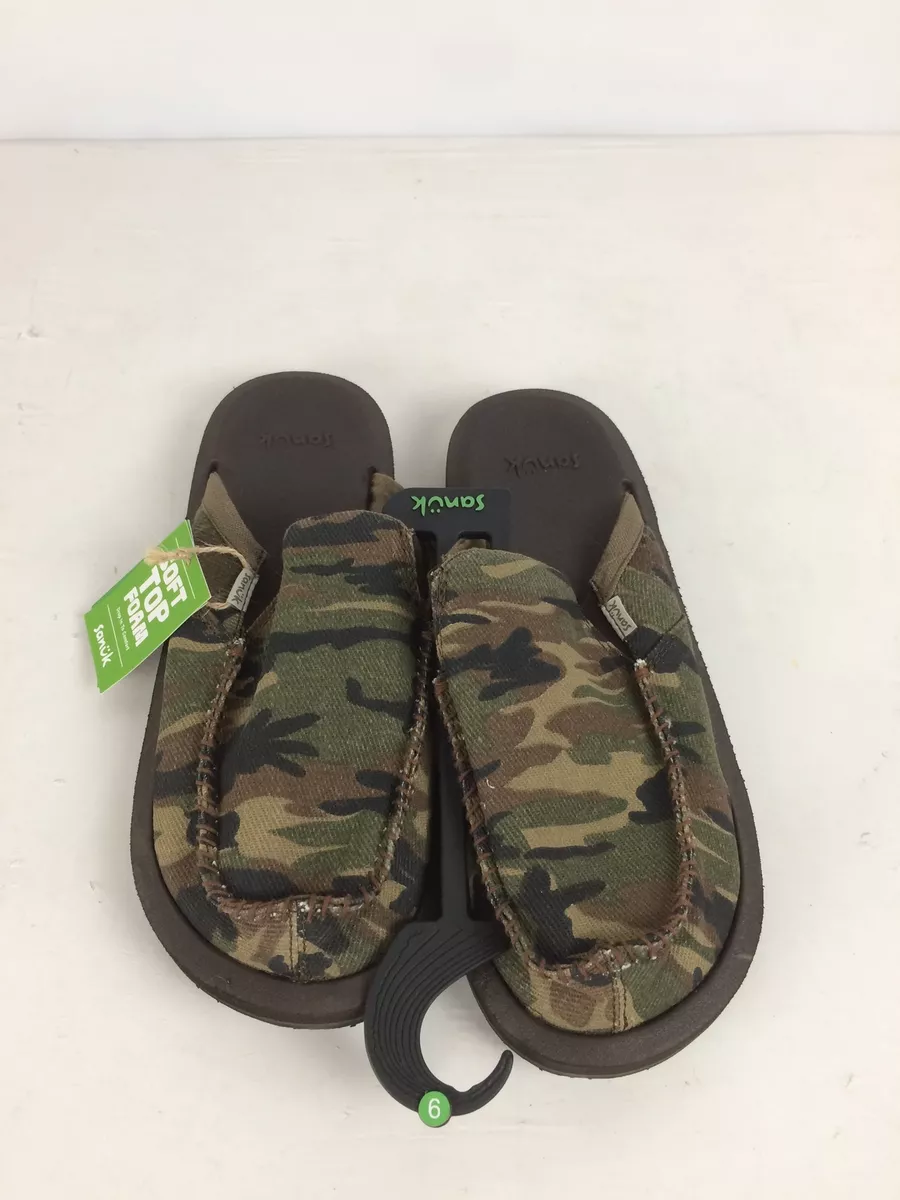 Excellent Sanuk You Got My Back ST Camo Men's Casual Slippers, Woodland  Camo, M9