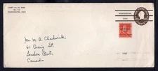 USA 1950s Worthington Ohio Liberty Issue Precancel on Bulk Rate Cover to Canada